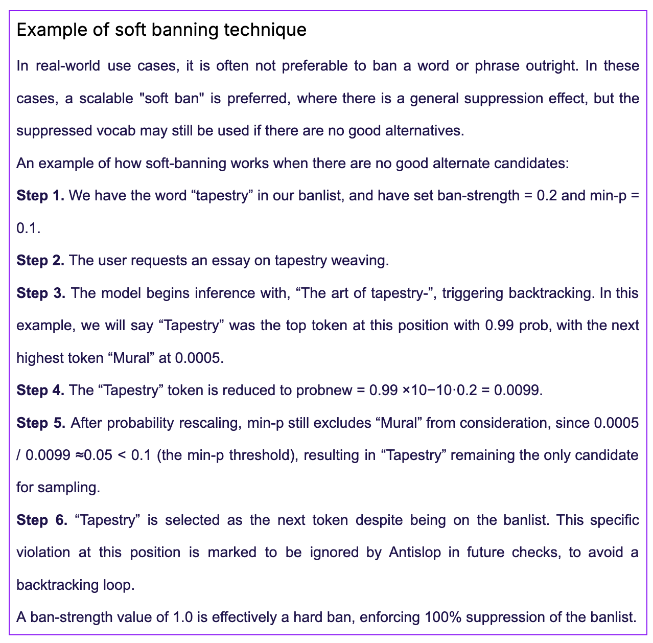 Image of soft banning technique